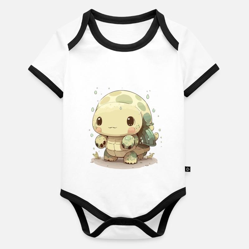 Mouka the little turtle Organic Baby Contrasting Bodysuit