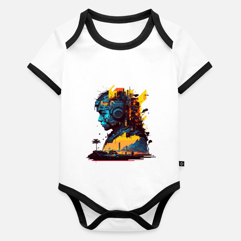 Cyborg der Zukunft für absolute Nerds und Geeks Baby Bio-Kurzarm-Kontrastbody