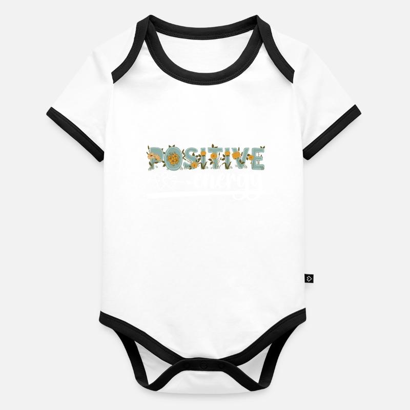 Motivation optimiste forte Body Bébé bio contrasté manches courtes