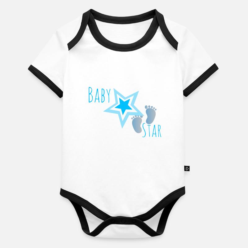 baby star garcon Body Bébé bio contrasté manches courtes