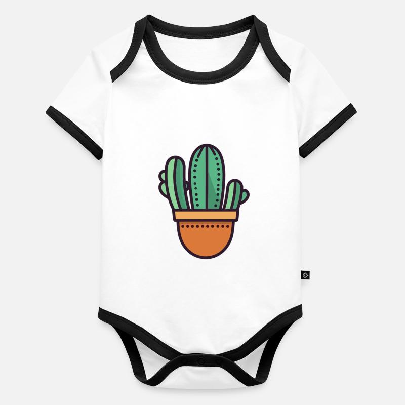 Cactus minimalist Organic Baby Contrasting Bodysuit