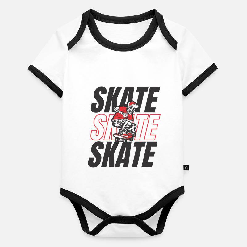 Skateboard Body Bébé bio contrasté manches courtes