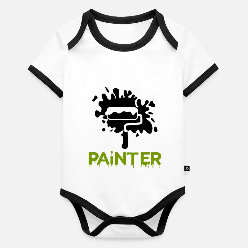 painting painter2 Baby Bio-Kurzarm-Kontrastbody