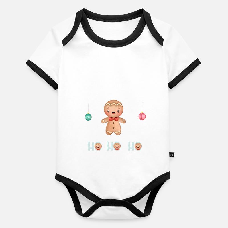 Mon premier Noël Body Bébé bio contrasté manches courtes