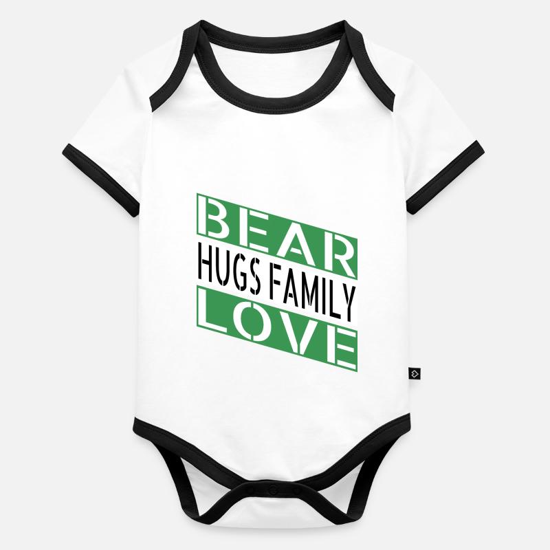 sayings fun jokes present idea bear hugs geek Organic Baby Contrasting Bodysuit