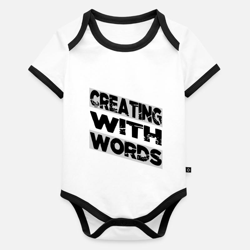 Projets créatifs Techniques d’écriture Drôle Heureux Body Bébé bio contrasté manches courtes