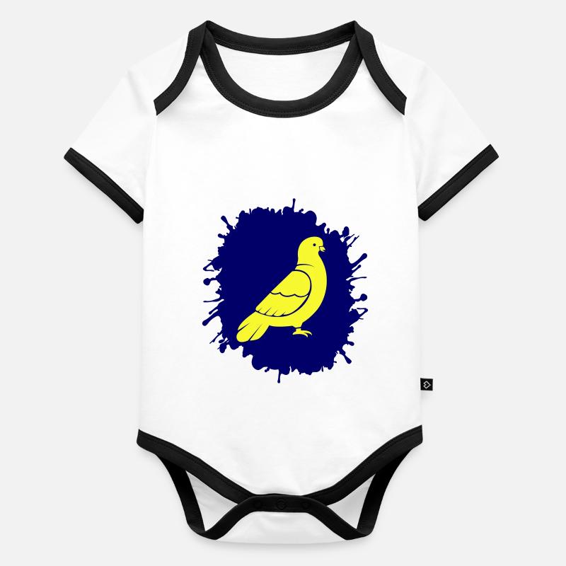 Colombe éclaboussée Body Bébé bio contrasté manches courtes