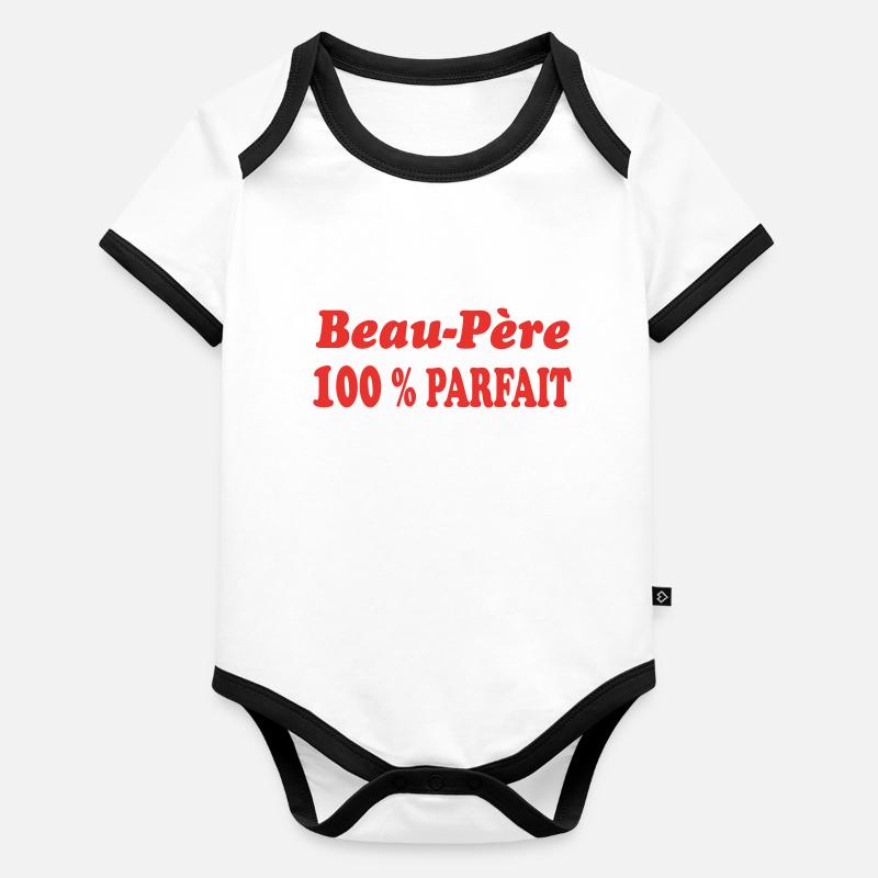 PERFEKTER Stiefvater Baby Bio-Kurzarm-Kontrastbody