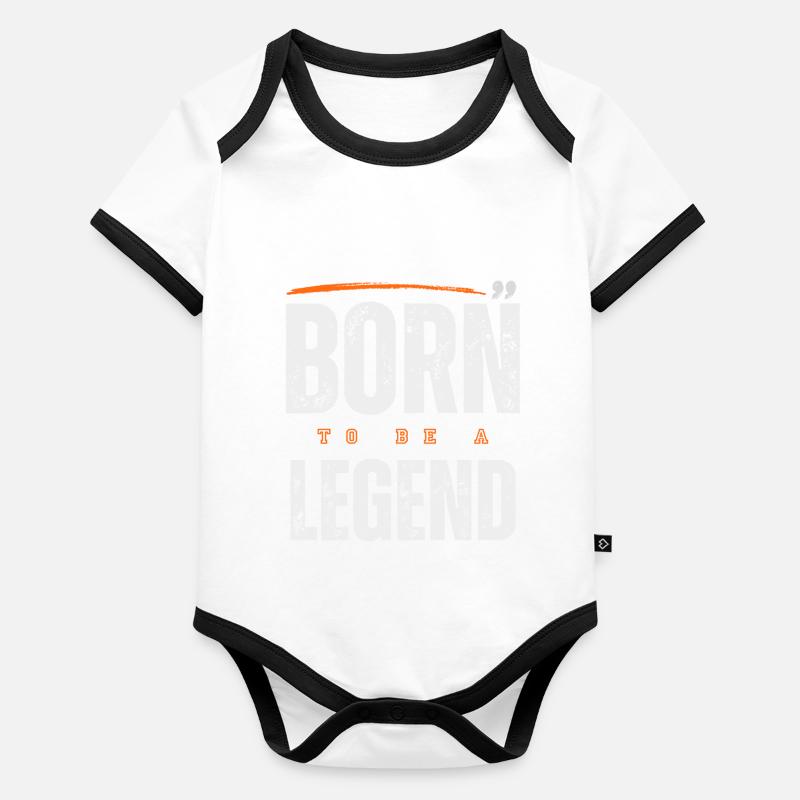 Born to be a Legend Baby Bio-Kurzarm-Kontrastbody