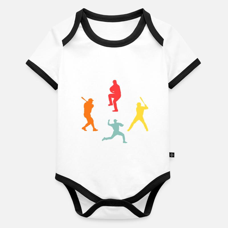 Baseballspieler Evolution Baseball Baby Bio-Kurzarm-Kontrastbody