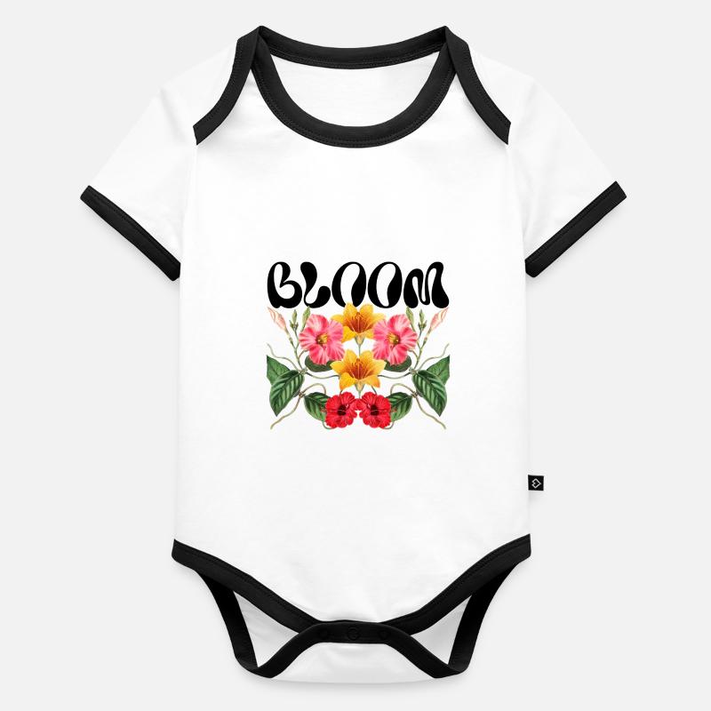 Fleurir Body Bébé bio contrasté manches courtes