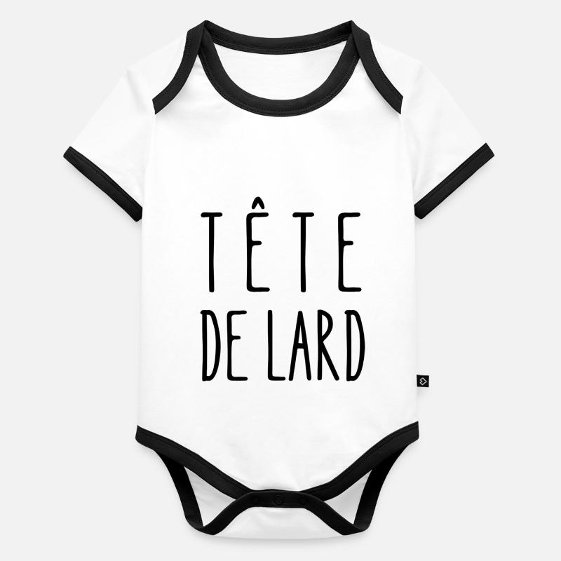 tête de lard Body Bébé bio contrasté manches courtes