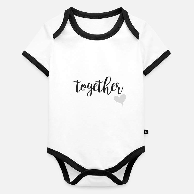 Pour toujours ... ensemble gris Body Bébé bio contrasté manches courtes