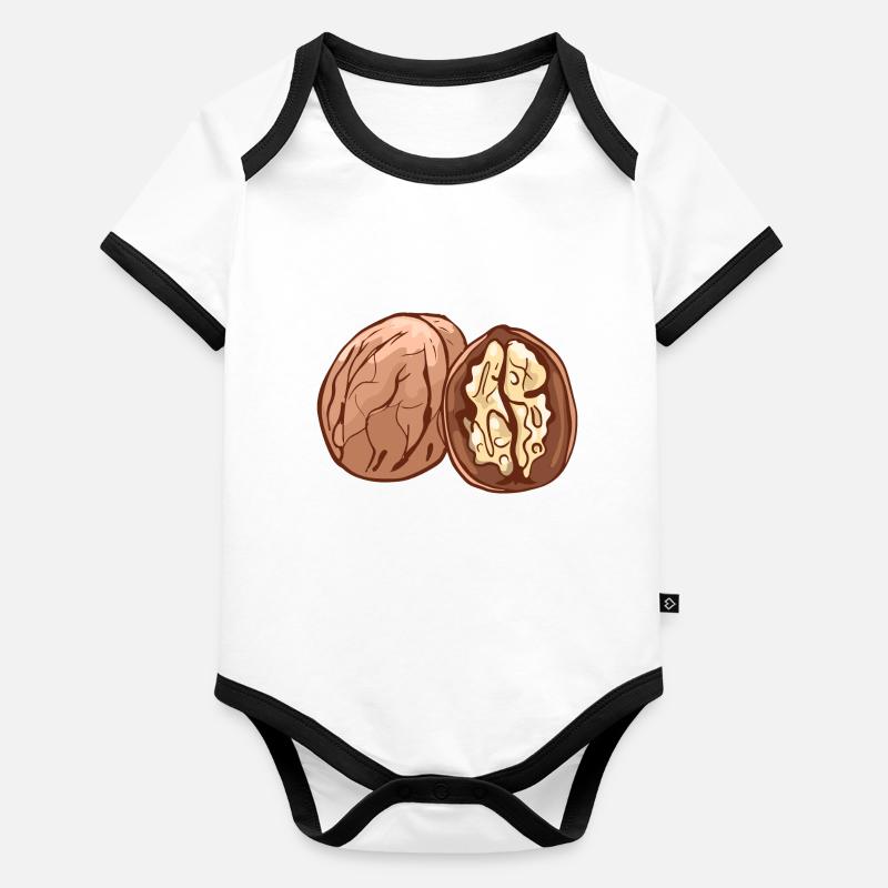 Noix de noix Body Bébé bio contrasté manches courtes