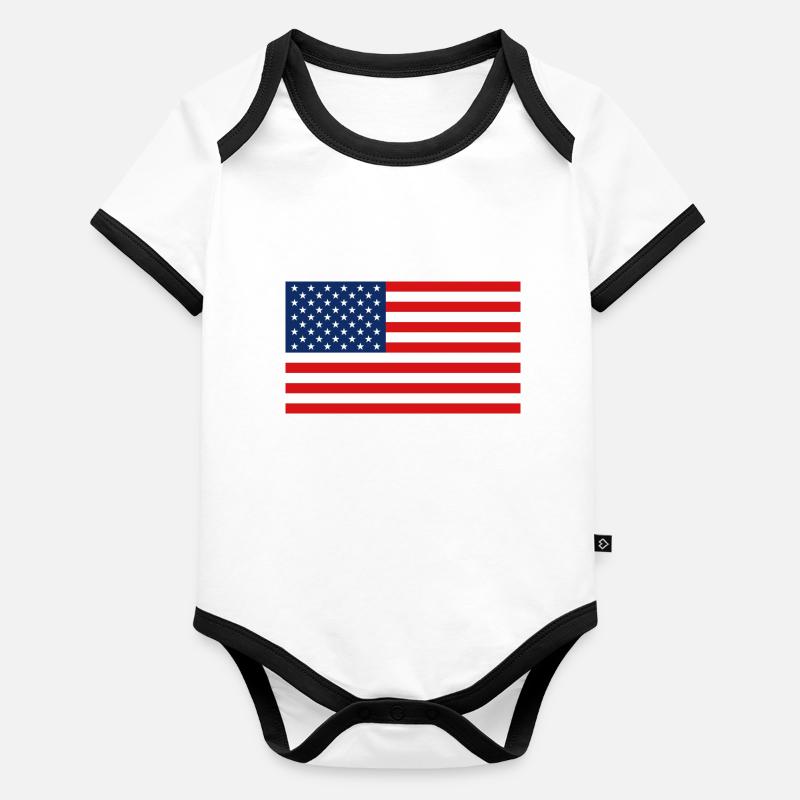 États-Unis Body Bébé bio contrasté manches courtes