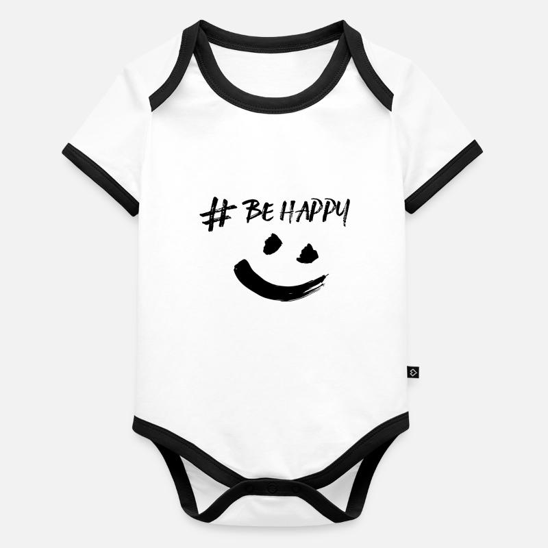 #BE HAPPY Body Bébé bio contrasté manches courtes