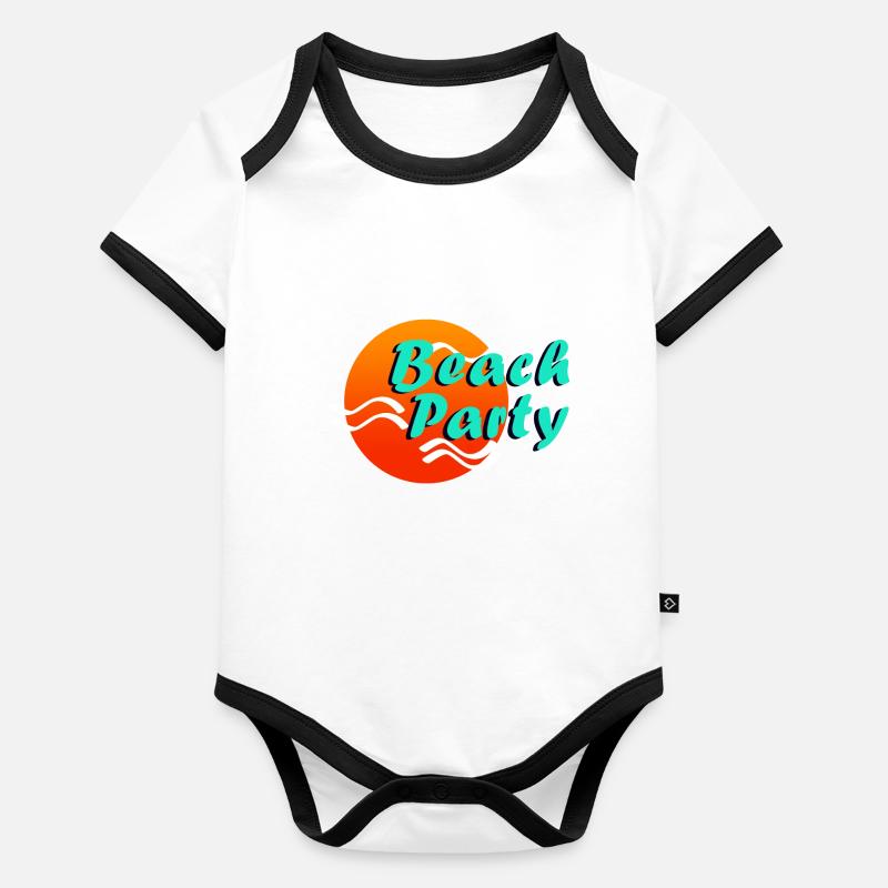 Fête sur la plage Body Bébé bio contrasté manches courtes