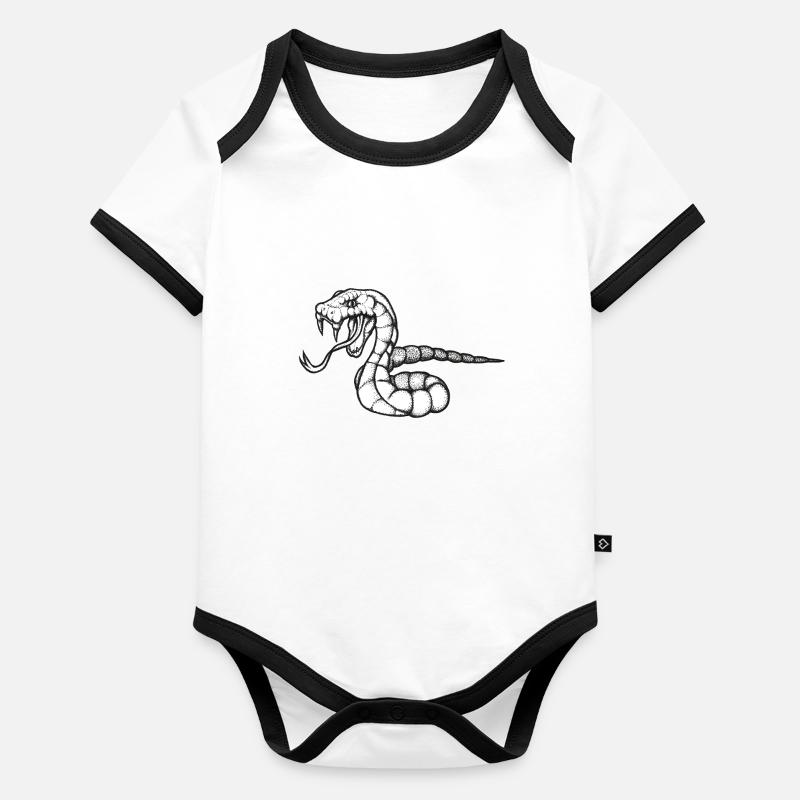 Design Serpent Comics Body Bébé bio contrasté manches courtes