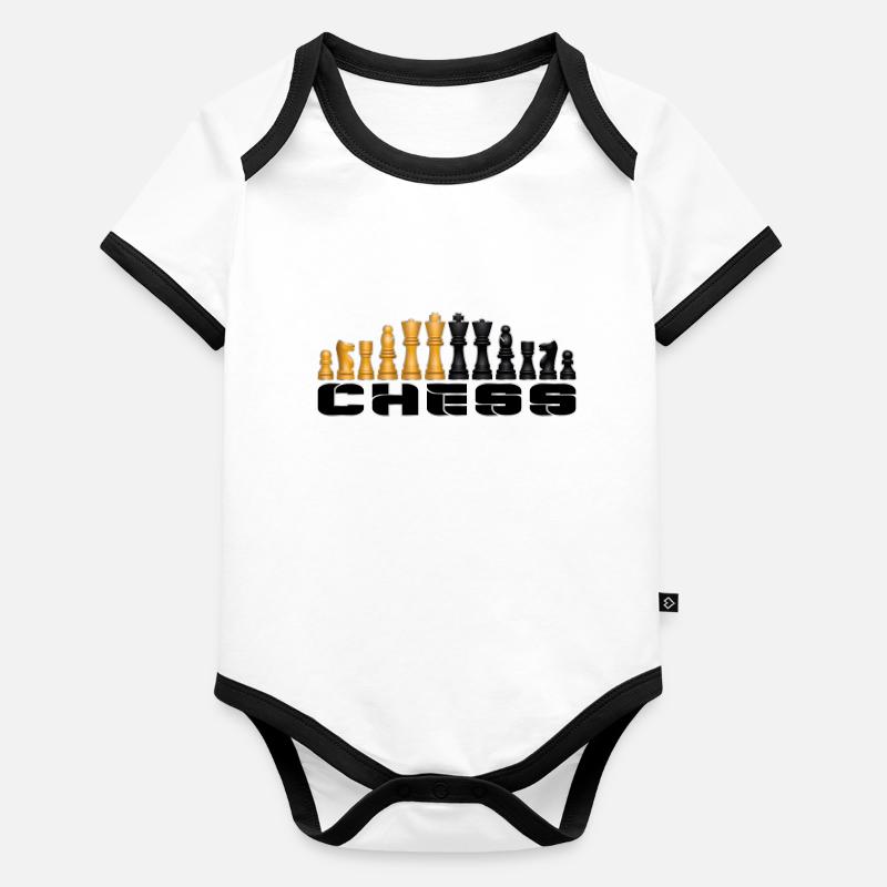 ÉCHECS Body Bébé bio contrasté manches courtes
