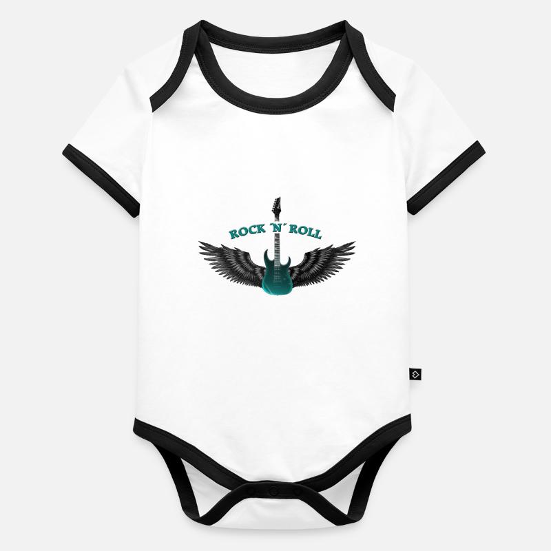 ROCK N ROLL Organic Baby Contrasting Bodysuit