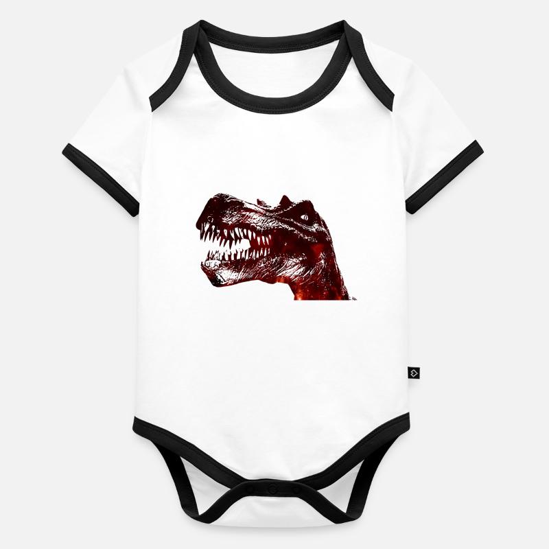 Dino Body Bébé bio contrasté manches courtes