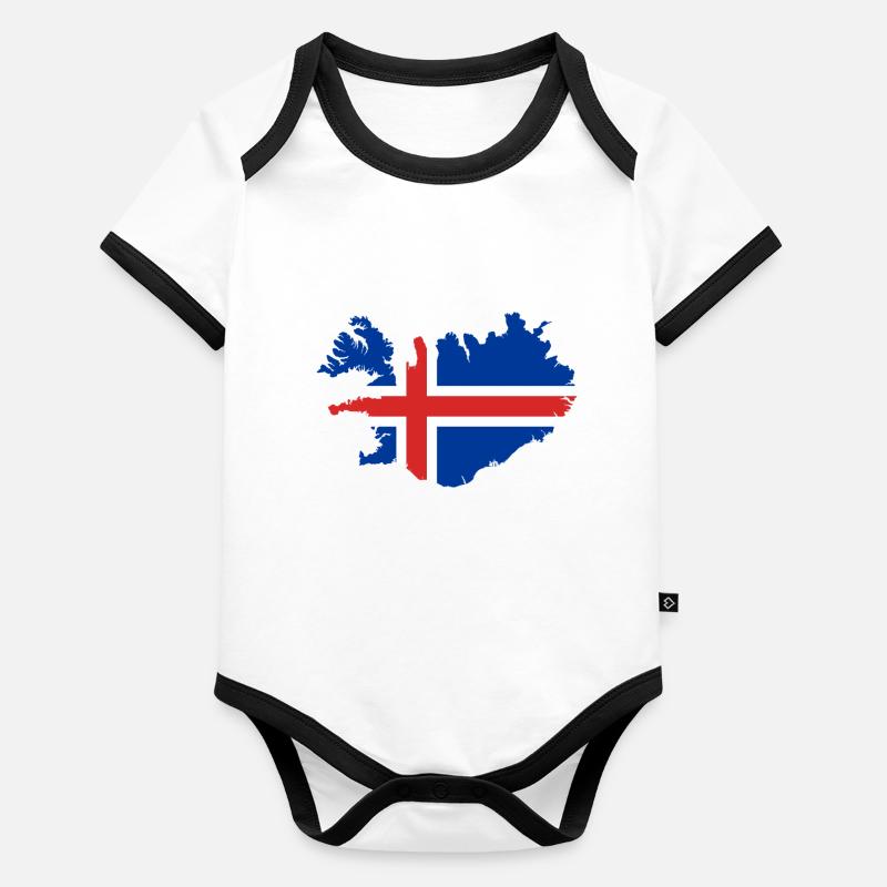 Island Baby Bio-Kurzarm-Kontrastbody