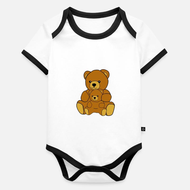 Teddy-Bär mit Kind Body Bébé bio contrasté manches courtes