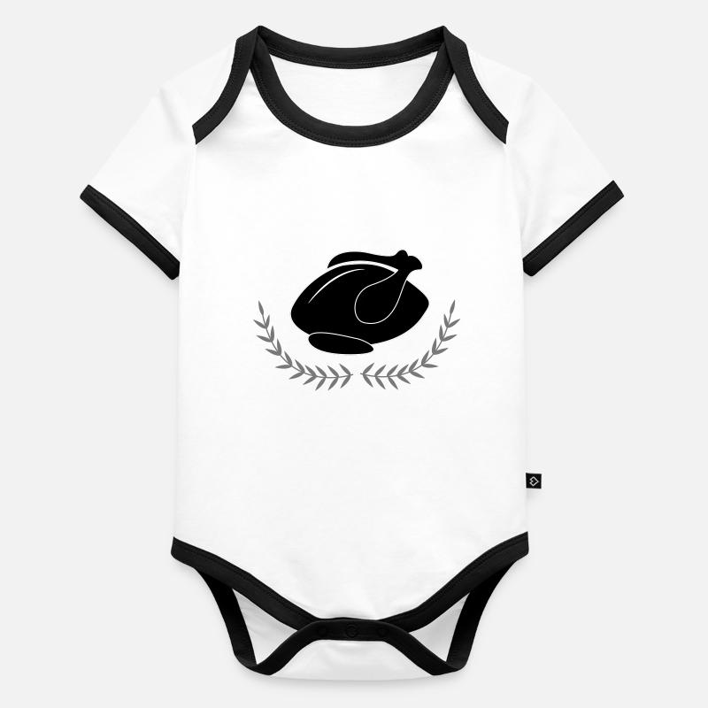 Barbeque grill chicken chicken gift idea meat Organic Baby Contrasting Bodysuit