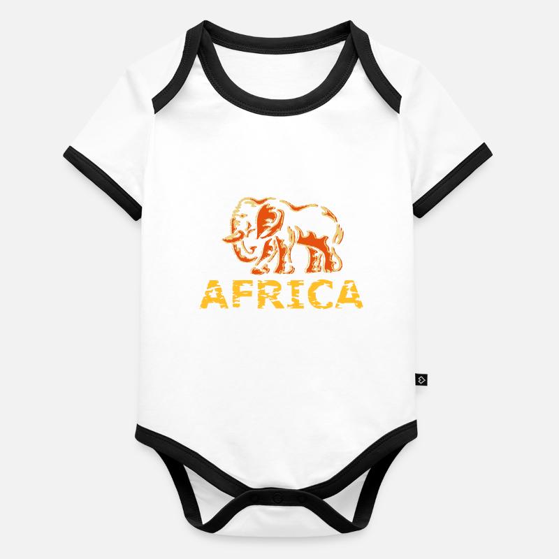 Afrique Body Bébé bio contrasté manches courtes