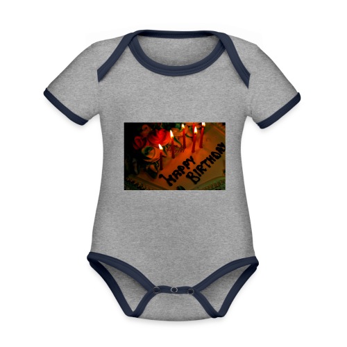 happy Birthday - Organic Baby Contrasting Bodysuit