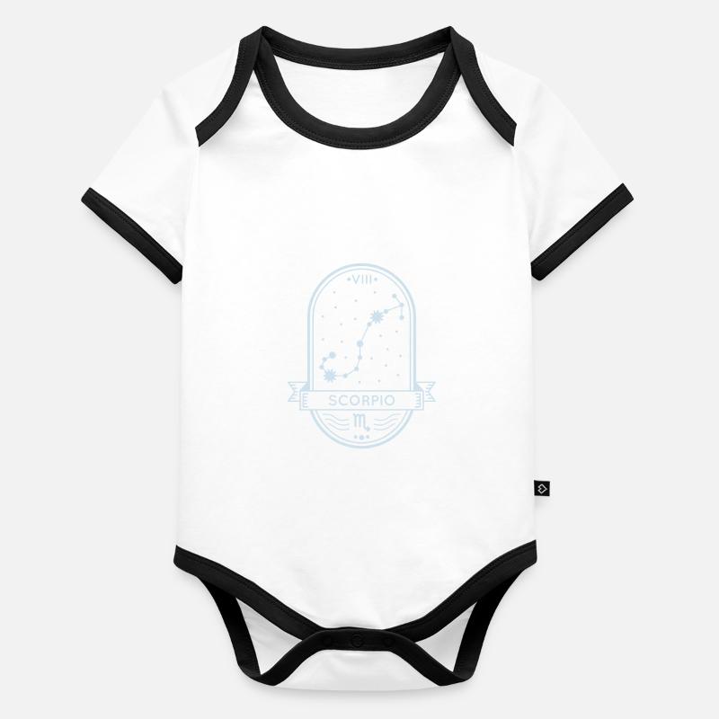Constellation du Scorpion Body Bébé bio contrasté manches courtes