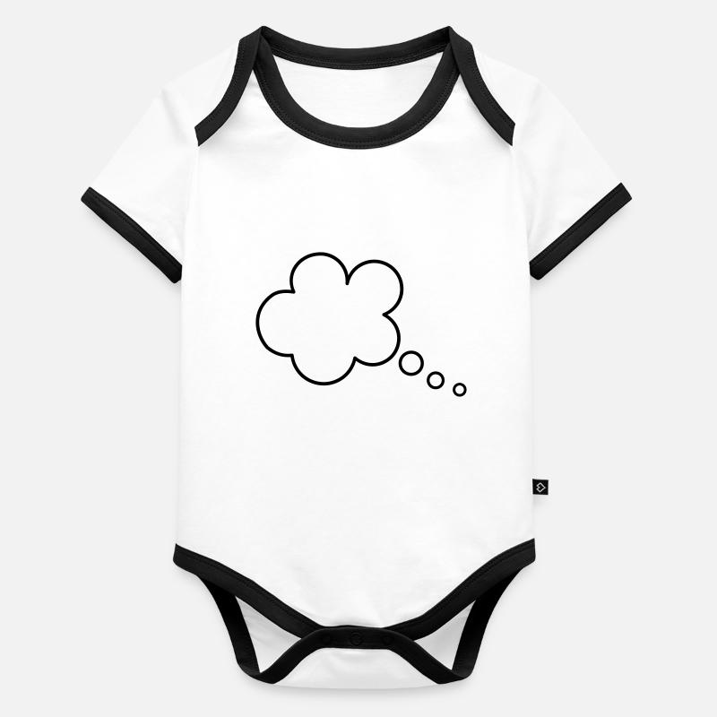 Bulle de pensée Pensée Motif Clipart modèle Body Bébé bio contrasté manches courtes