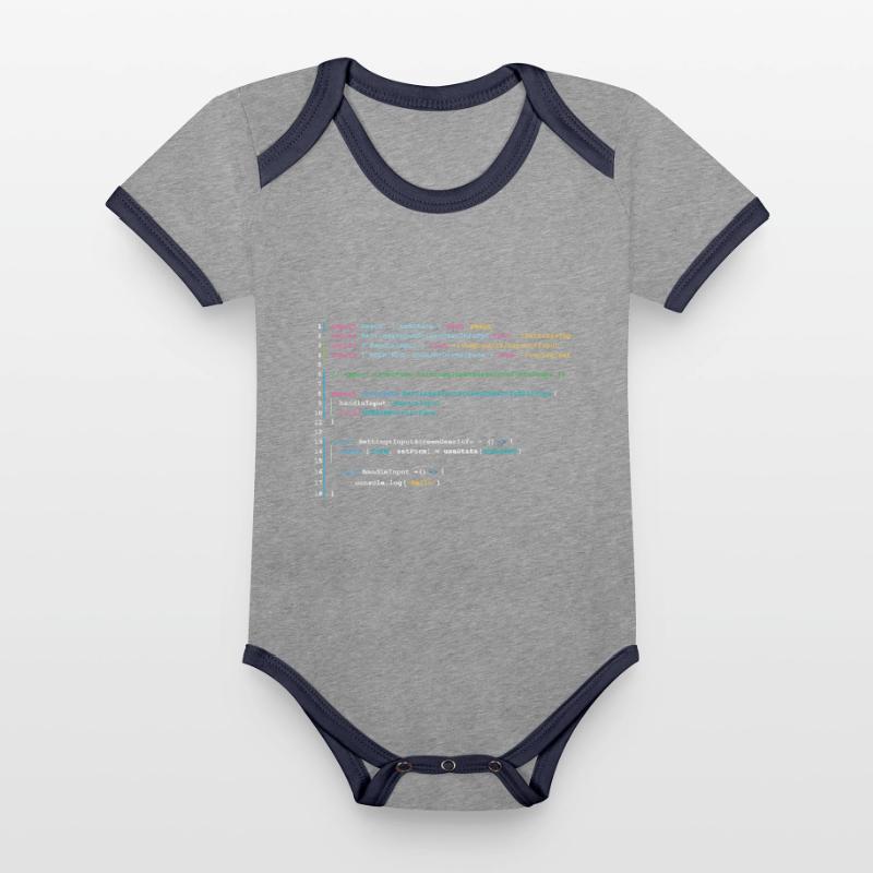 Programmers code in React Organic Baby Contrasting Bodysuit