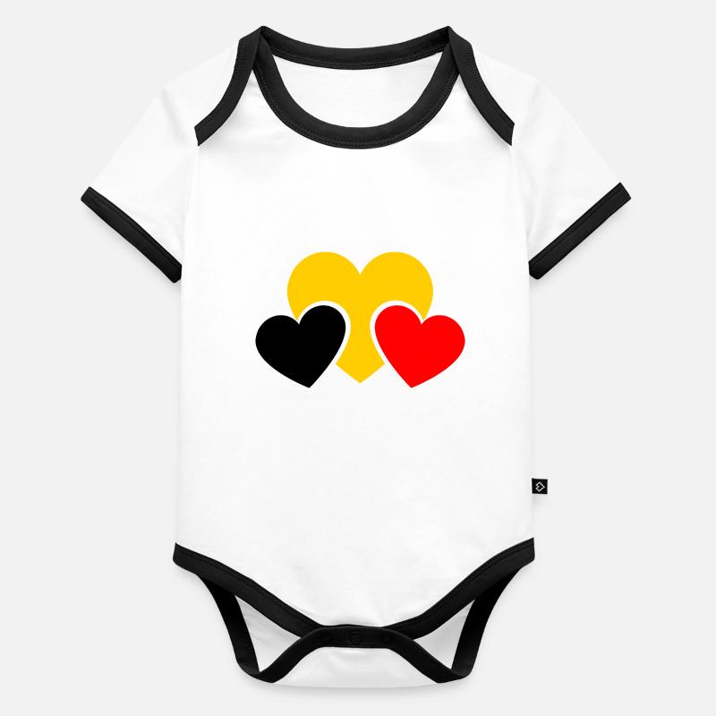 Belgique Drapeaux de la Belgique Drapeaux Body Bébé bio contrasté manches courtes