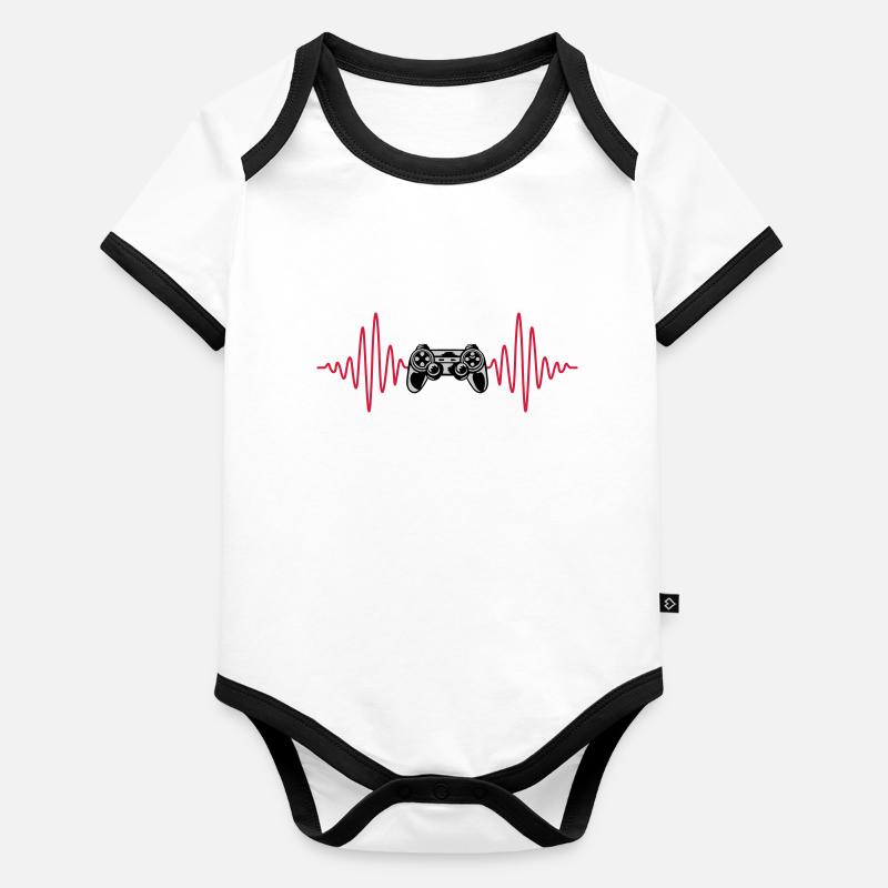 Contrôleur rétro de console Puls Body Bébé bio contrasté manches courtes