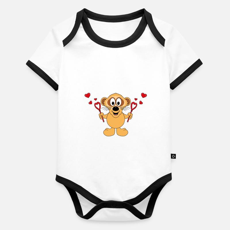 ERDMÄNNCHEN - SEIFENBLASEN - LIEBE - LOVE Baby Bio-Kurzarm-Kontrastbody