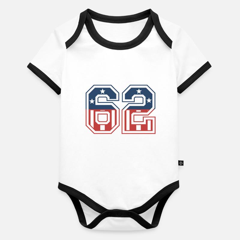Numéro 62 États-Unis Body Bébé bio contrasté manches courtes