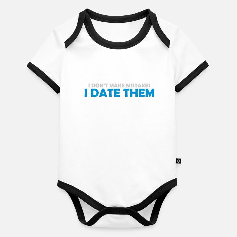Date Erreurs Citation Logo Body Bébé bio contrasté manches courtes