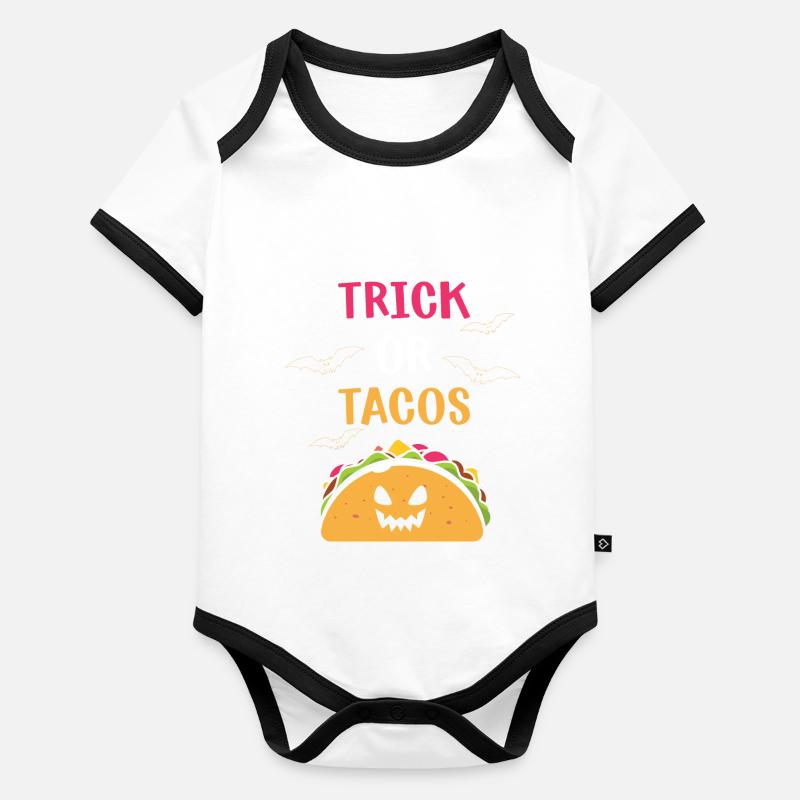 Halloween Trick or Tacos Organic Baby Contrasting Bodysuit