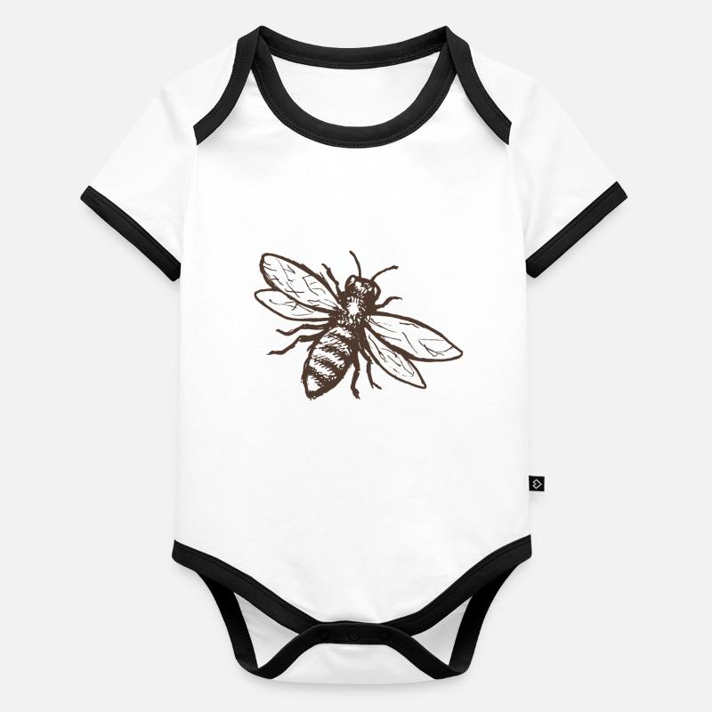 Biene Honigbiene Geschenk lustig Honig Imkern Baby Bio-Kurzarm-Kontrastbody
