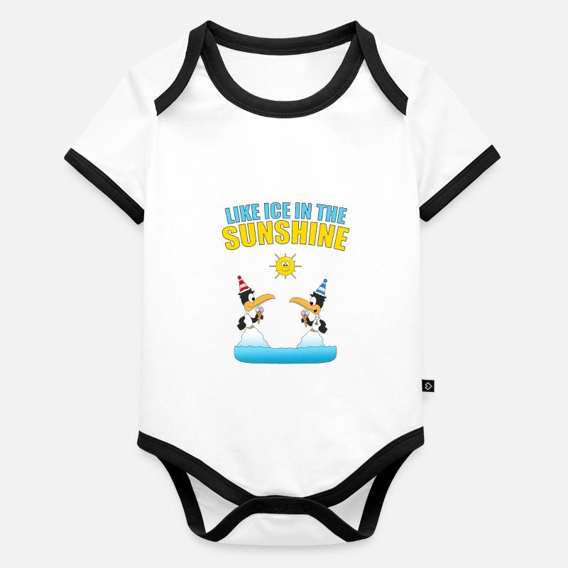 PINGUINE - EIS - LIEBE - TIERISCH - KIND - BABY Baby Bio-Kurzarm-Kontrastbody
