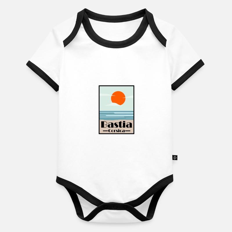 Bastia Corse Body Bébé bio contrasté manches courtes