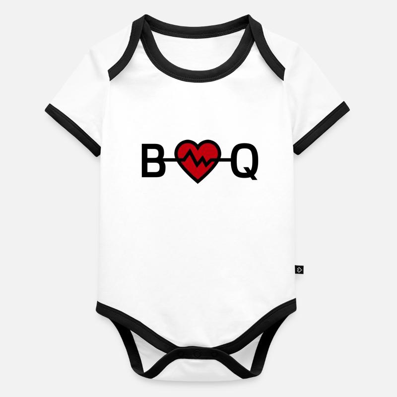 ''BBQ'' est mon cœur Body Bébé bio contrasté manches courtes
