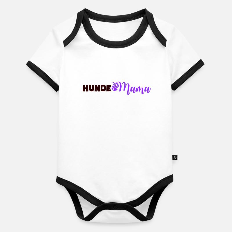 hunde mama pfote Baby Bio-Kurzarm-Kontrastbody