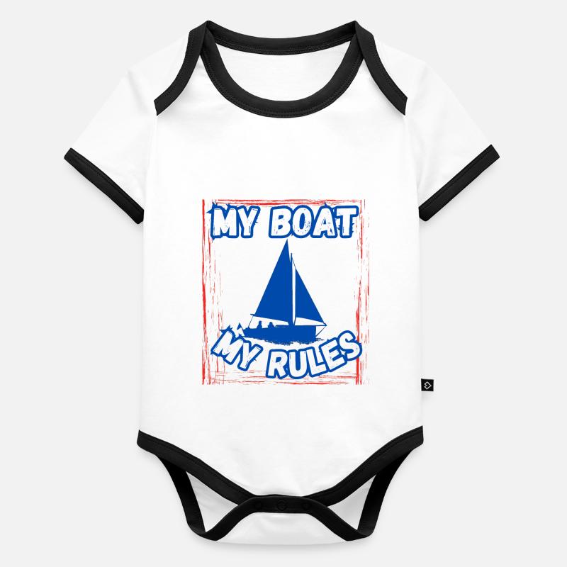 Mon bateau Mes règles Body Bébé bio contrasté manches courtes