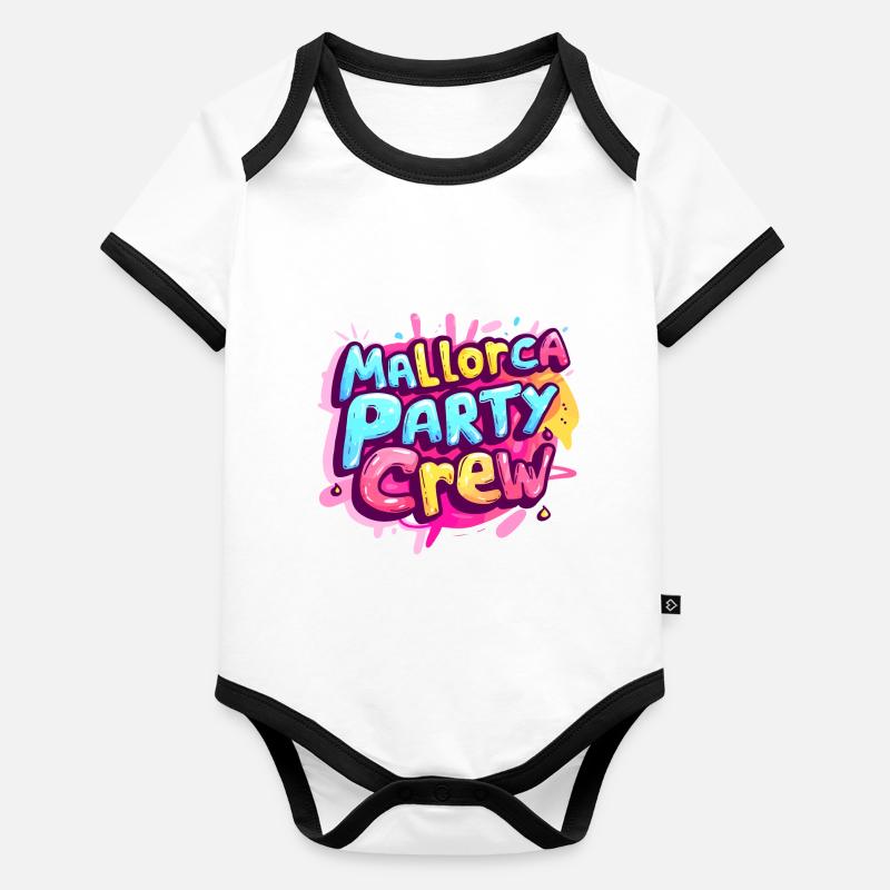 Visite de l’équipage de fête à Majorque Body Bébé bio contrasté manches courtes