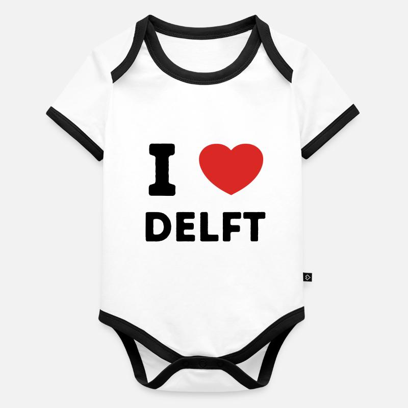 J’aime Delft Pays-Bas Body Bébé bio contrasté manches courtes