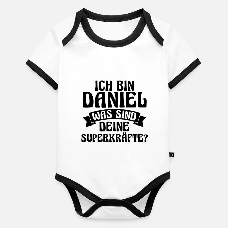First name Daniel Organic Baby Contrasting Bodysuit