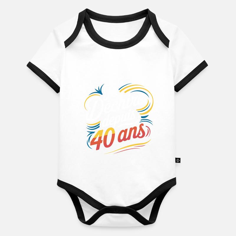 Je déchire depuis 40 ans Body Bébé bio contrasté manches courtes