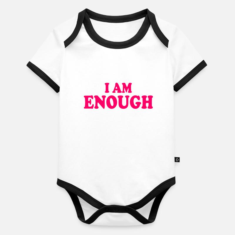 I am enough Body Bébé bio contrasté manches courtes
